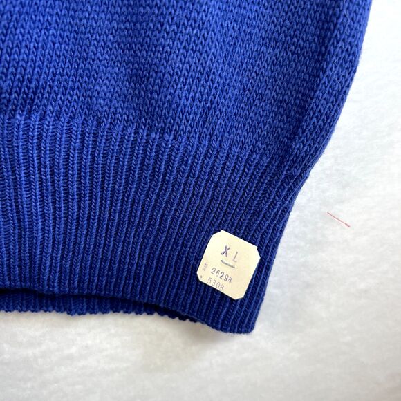 VTG 80's Bedford Fair Royal Blue Sweater Vest Academia Preppy Size XL NEW - Picture 3 of 6